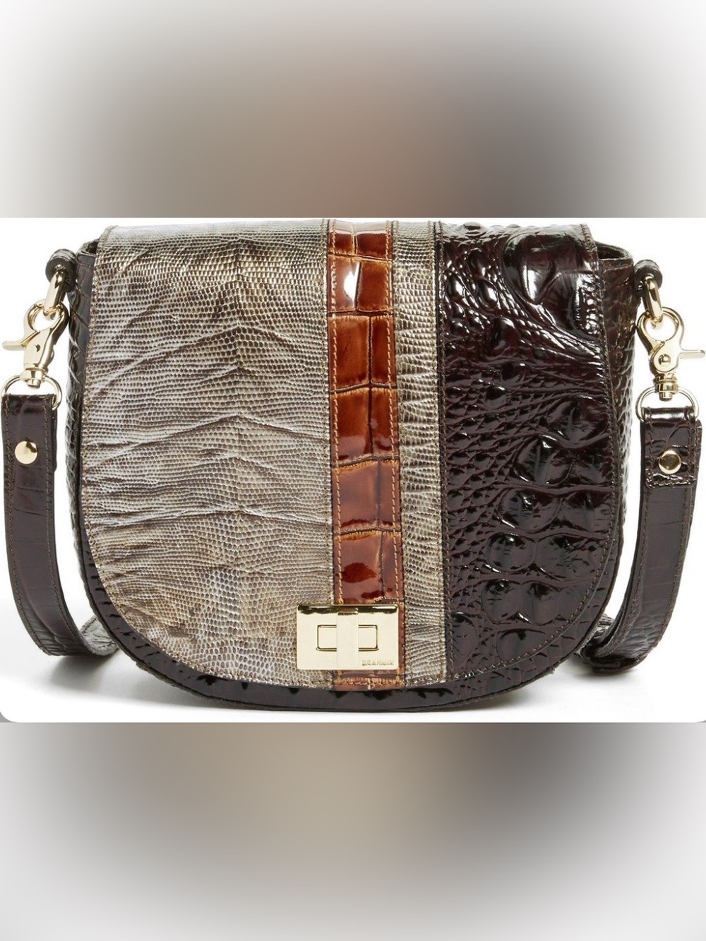 NWOT Brahmin Tillie Embossed Leather Crossbody Bag